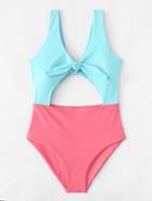Shein Two Tone Knot Swimsuit