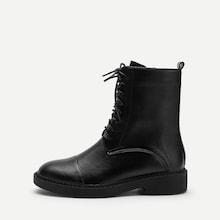 Shein Plain Lace-up Boots