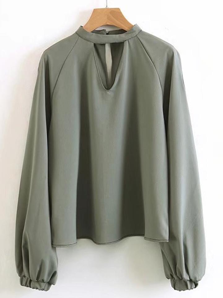 Shein Choker V Neck Blouse