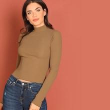 Shein Mock Neck Slim Fit T-shirt