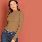 Shein Mock Neck Slim Fit T-shirt