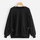 Shein Knot Decoration High Low Sweatshirt