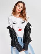 Shein Close Eye Print Tee