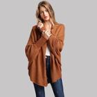 Shein Solid Batwing Sleeve Sweater Coat