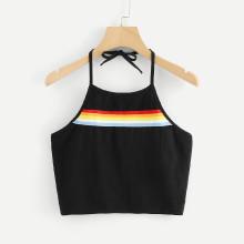 Shein Striped Tape Halter Top