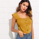 Shein Single Breasted Knit Top