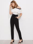Shein Two Tone Self Belt Flounce Detail Tailored Jumpsuit