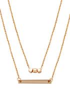 Shein Gold Plated Geometric Horizontal Bar Pendant Necklace