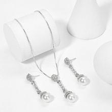 Shein Faux Pearl Detail Necklace & Earrings