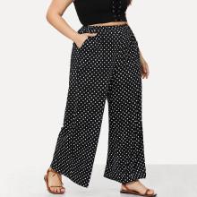 Shein Plus Polka Dot Print Wide Leg Pants