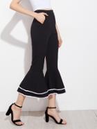 Shein Contrast Trim Layered Flare Pants