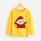 Shein Toddler Girls Santa Claus Patch Sweatshirt