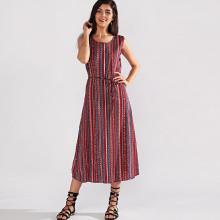 Shein Random Print Belted Dress