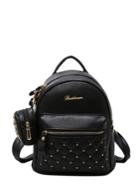 Shein Studded Decor Quilted Backpack With Coin Purse