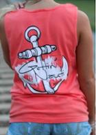 Rosewe Anchor Print Watermelon Red Tank Top