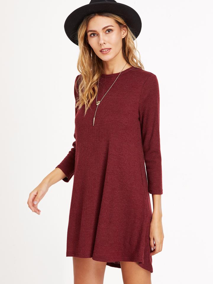 Shein Ribbed Knit A Line Dress