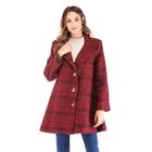 Shein Single Breasted Plaid Tweed Coat