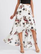 Shein Floral Print Overlap Skirt