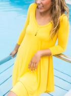 Shein Lemon Yellow Round Neck Slim Dress