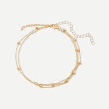 Shein Metal Ball Detail Layered Chain Anklet