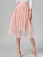 Shein Pink Sheer Mesh Pleated Skirt