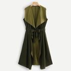 Shein Waterfall Collar Self Belted Vest Coat