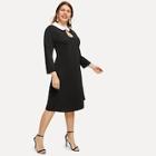 Shein Plus Contrast Collar Swing Dress