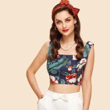 Shein Floral Print Crop Top