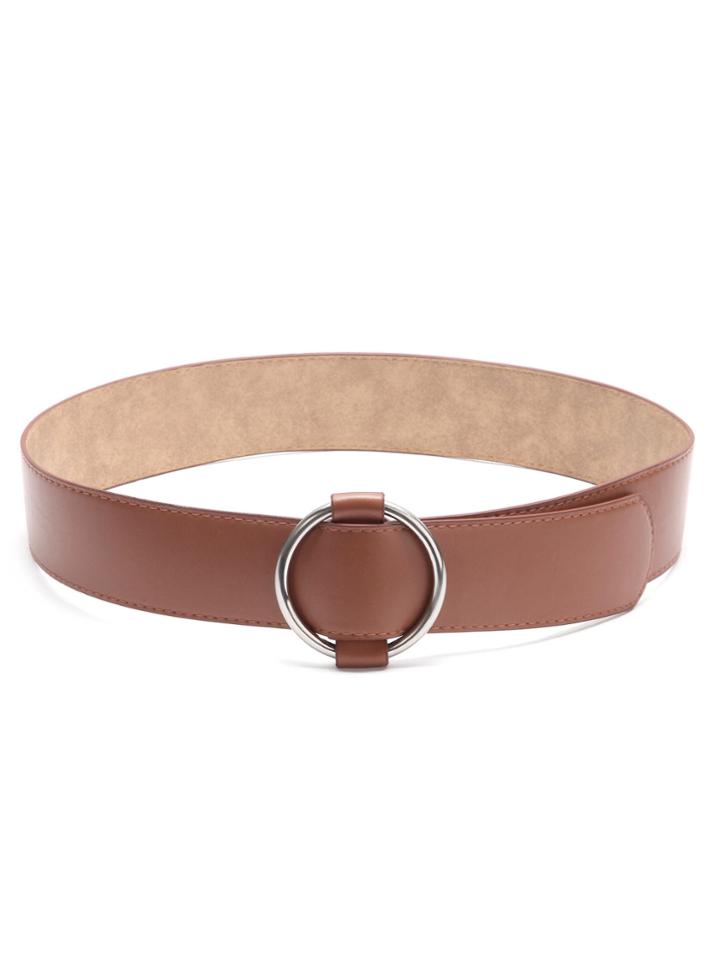 Shein Camel Smooth Surface Faux Leather Belt