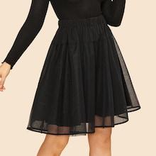 Shein 50s Mesh Overlay Skirt