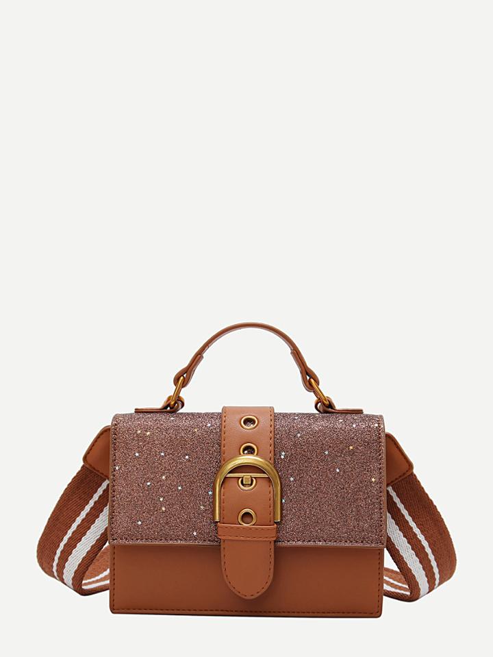 Shein Buckle Decor Glitter Grab Bag