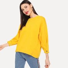 Shein Button Drop Shoulder Sweatshirt