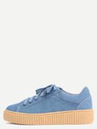 Shein Faux Suede Platform Sneakers Denim