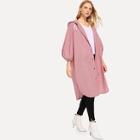 Shein Letter Print Back Checked Coat