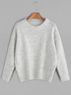 Shein Grey Drop Shoulder Jersey Sweater