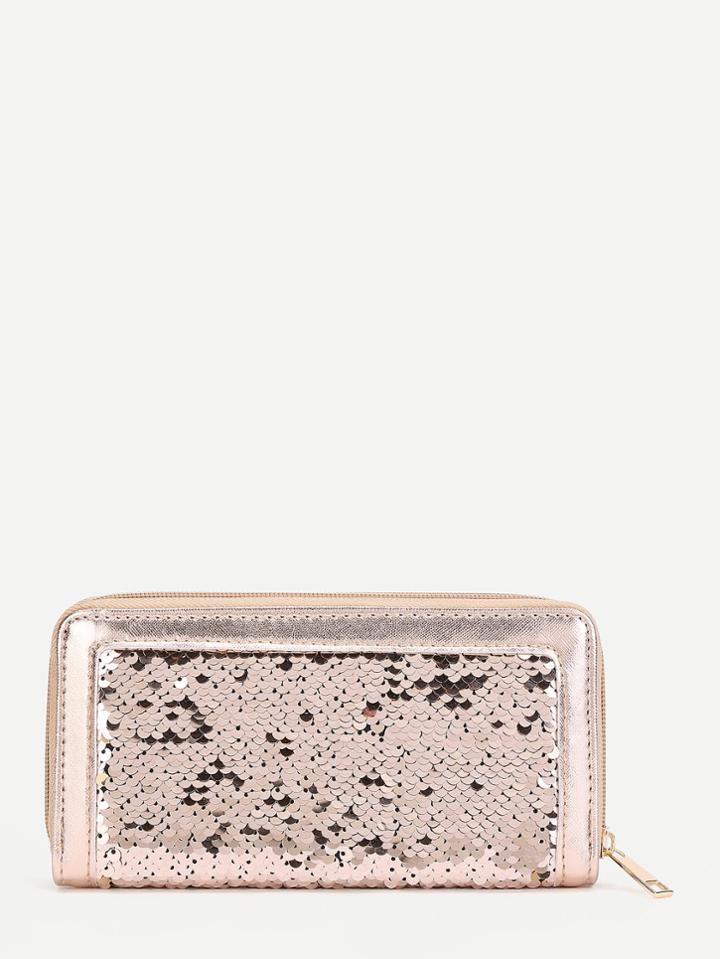 Shein Sequin Overlay Pu Wallet