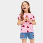 Shein Girls Allover Red Lip Print T-shirt