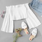 Shein Off Shoulder Embroidery Top
