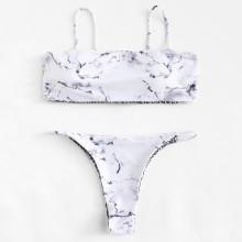 Shein Marble Pattern Bikini Set