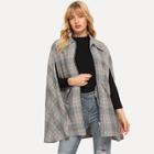 Shein Houndstooth Print Capes Coat