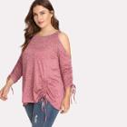 Shein Plus Cold Shoulder Ruched Tee