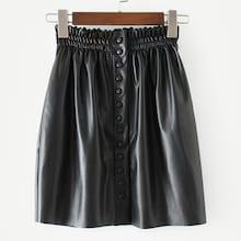 Shein Single Breasted Pu Skirt
