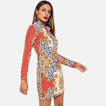 Shein Baroque Print Shirt Dress