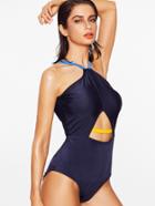Shein Open Back Cutout Front Swimsuit