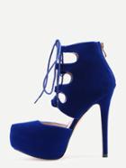 Shein Blue Lace-up Ankle Cuff D'orsey Pumps