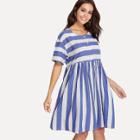 Shein Block Stripe Shirt Dress