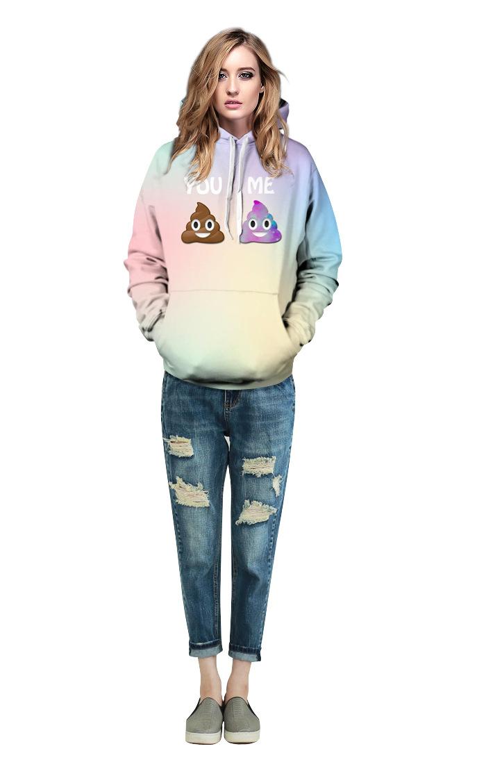 Shein Funny Emoji Printing Hoodie