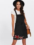 Shein Rose Embroidery Patch Overall Dress