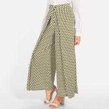 Shein Wide Waistband Overlap Houndstooth Pants
