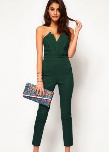 Rosewe Charming Strapless High Waist Jasper Jumpsuits For Work